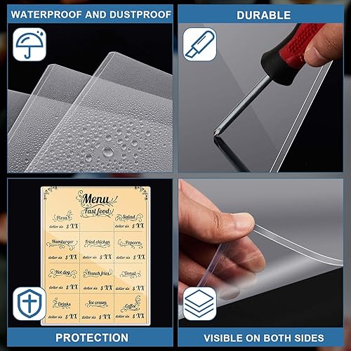 Miniatura 4 de Henoyso 20 protectores rígidos de impresión, 3 tamaños, 5 x 7 pulgadas, 8.5 x 11 pulgadas, 11 x 17 pulgadas, fundas de papel transparentes para