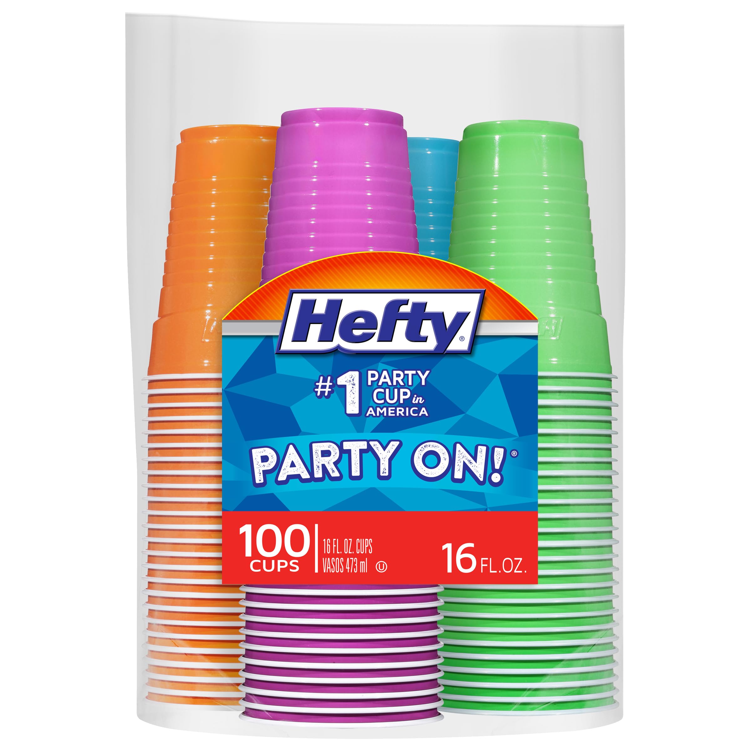 Hefty Party On! Disposable Cups - 100 Count -1