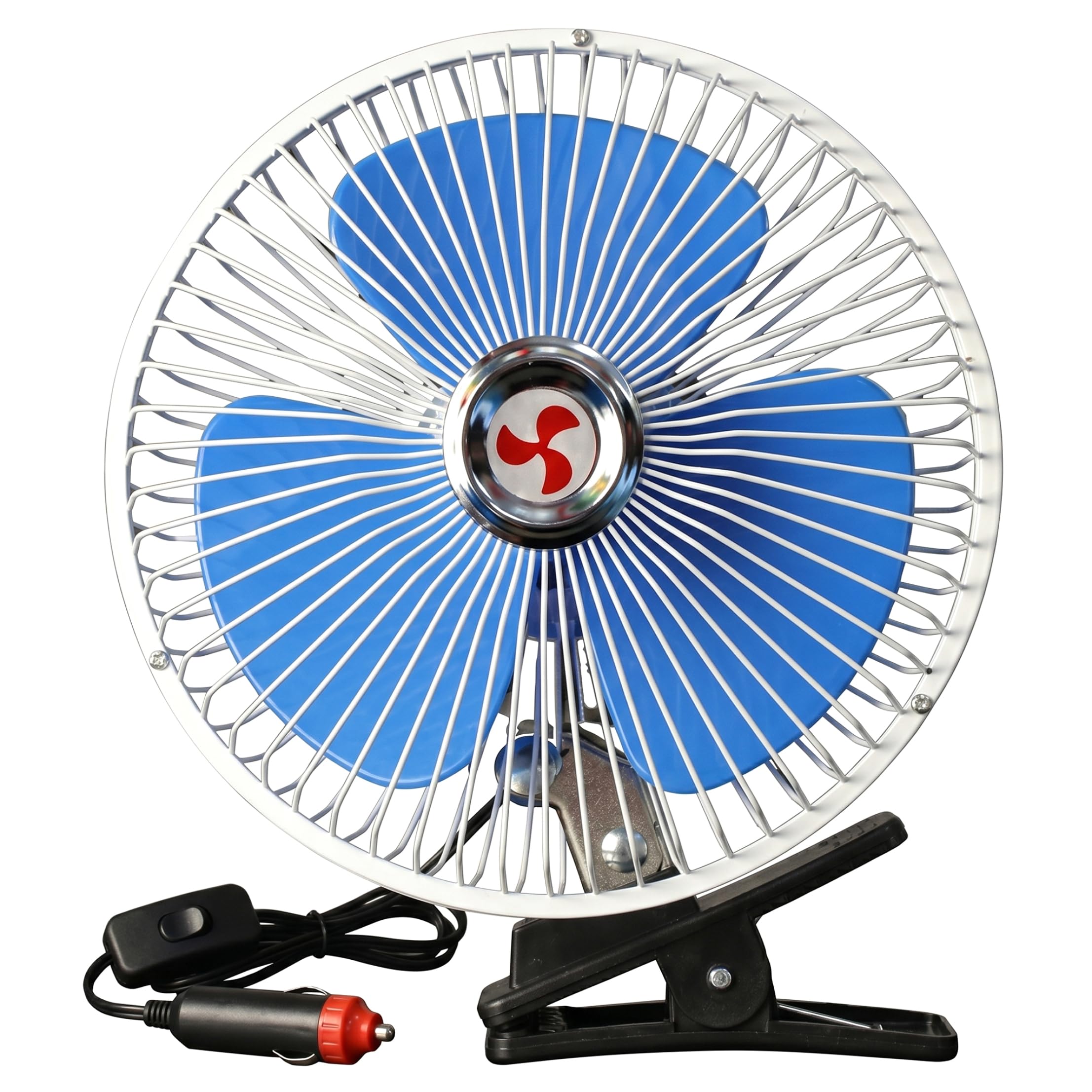 8 Inch 12v Car Fan, Clip-on Car Fan with Adjustable Airflow & 180° Oscillation, 12v Cooling