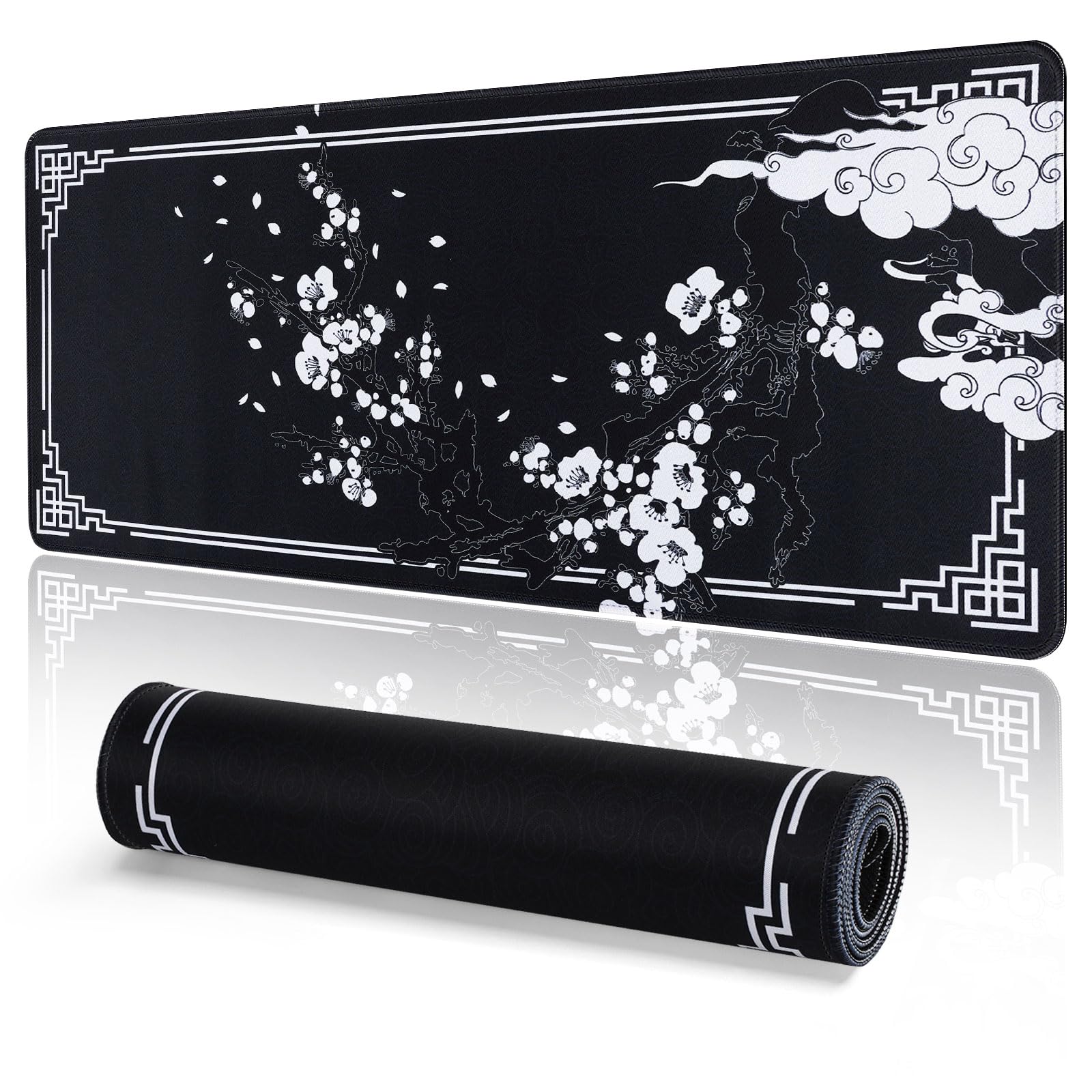 EFISH Tappetino per mouse XXL Gaming 800 x 300 mm cucito impermeabile antiscivolo
