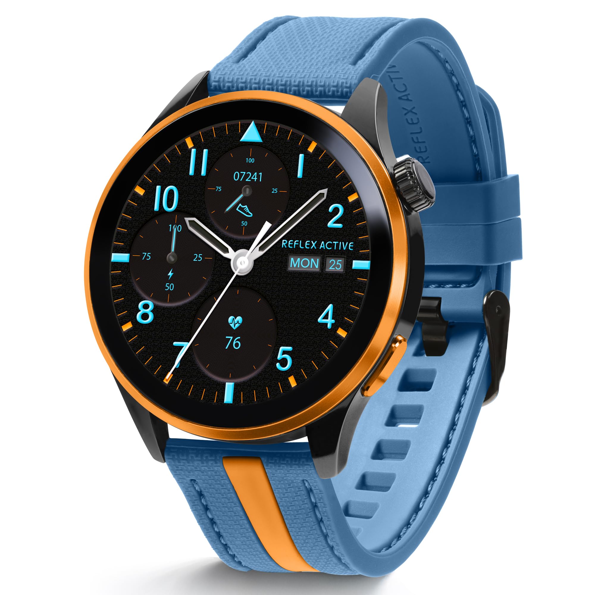 Reflex Active Montre intelligente AMOLED Série 54 GPS Bleu et Orange