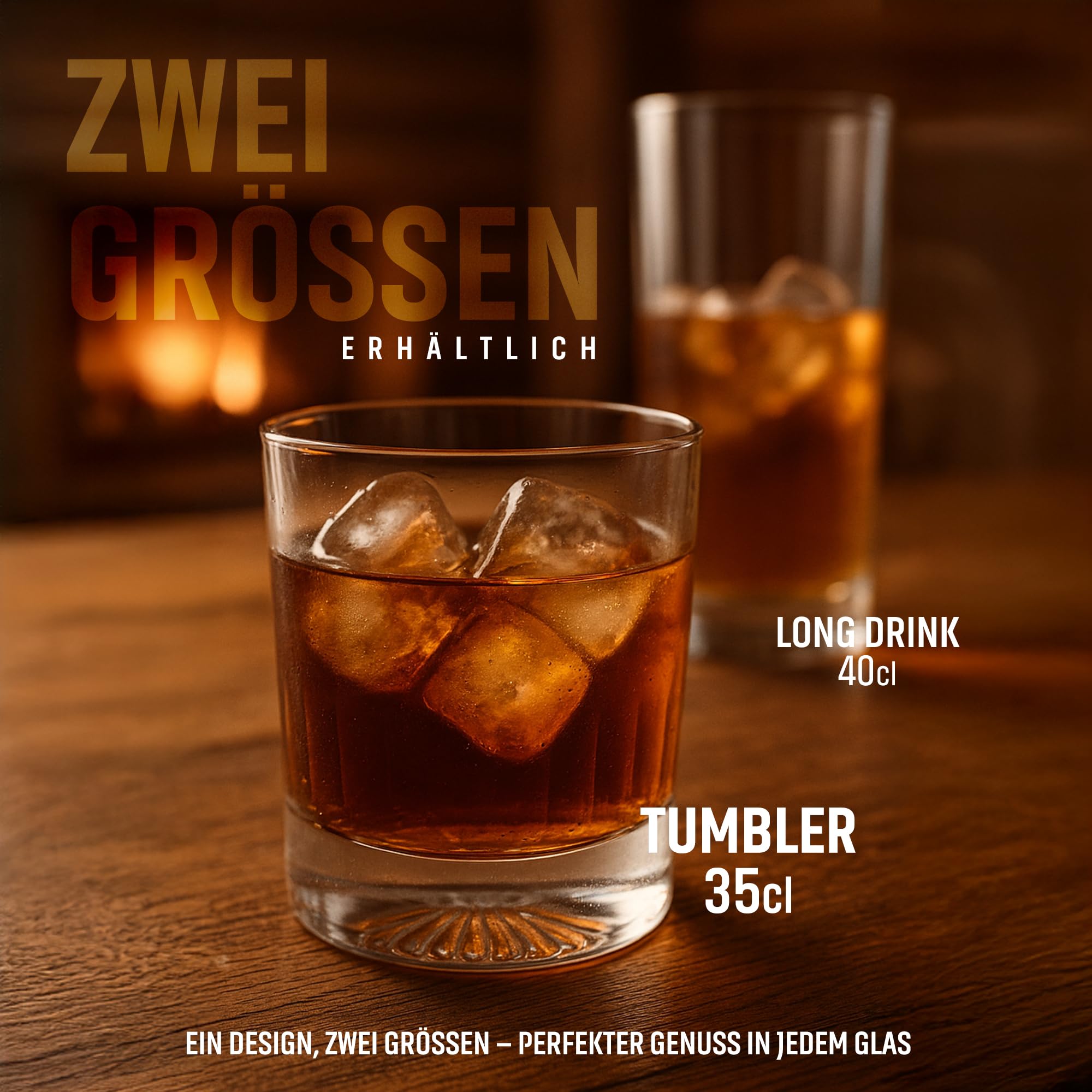 Tumbler Set di bicchieri "SCOTLAND" – 6 x 345 ml / 395 g – vetro spessore 3 mm – bicchieri acqua & bicchieri da whisky – trasparente e lavabile in lavastoviglie – bicchieri di alta qualità in