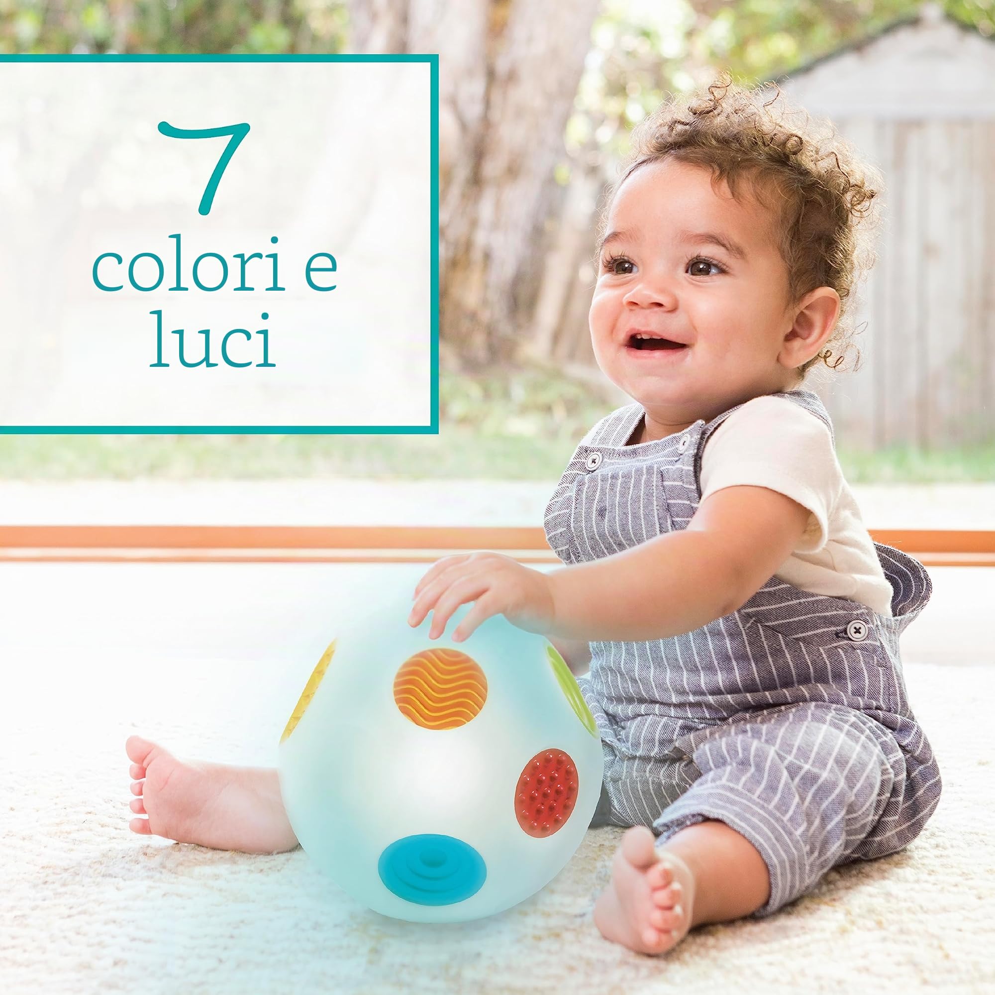 Infantino - Senso Sensoriale - Stimola lo Sviluppo Sensoriale - Palla Sonora Musicale - Giocattoli Educativi - Favorisce le Competenze Motorie - Regalo Neonato per Bambini da 9 a 36 Mesi