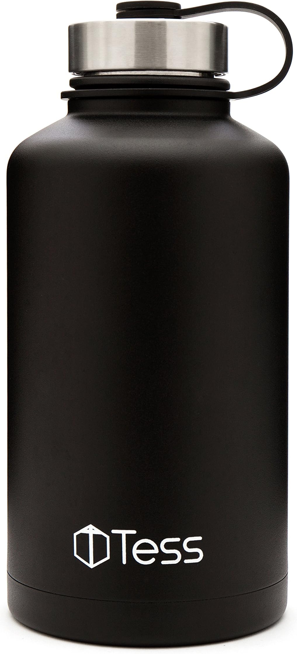 TESS LLC Insulated Water Bottle – Stainless Steel Thermos Bottle – Double Wall Vacuum Insulated Black Water Bottle – 64oz Capacity Stainless-Steel Beer Growler – BPA-Free Premium Water Flask