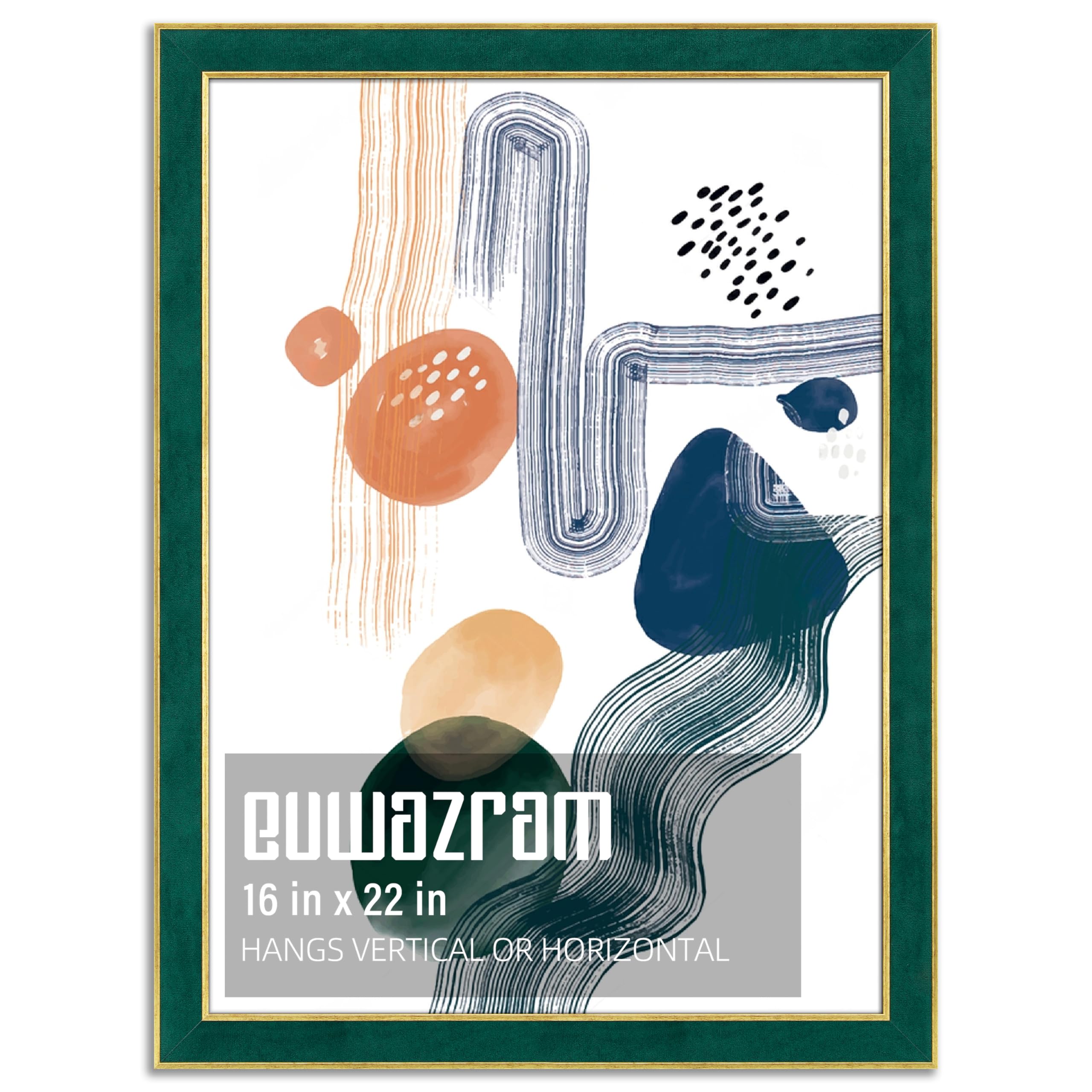 Suede 16x22 Frame - Christmas Elegant Green