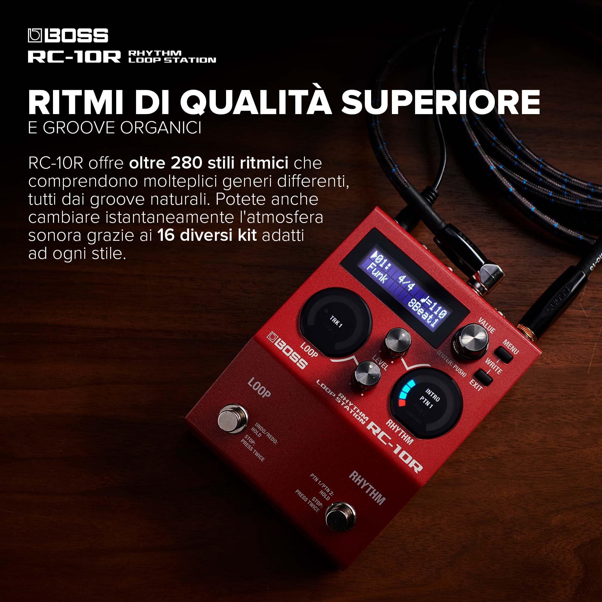 BOSS RC-10R Rhythm Loop Station | Looping Costruito sui Brani e