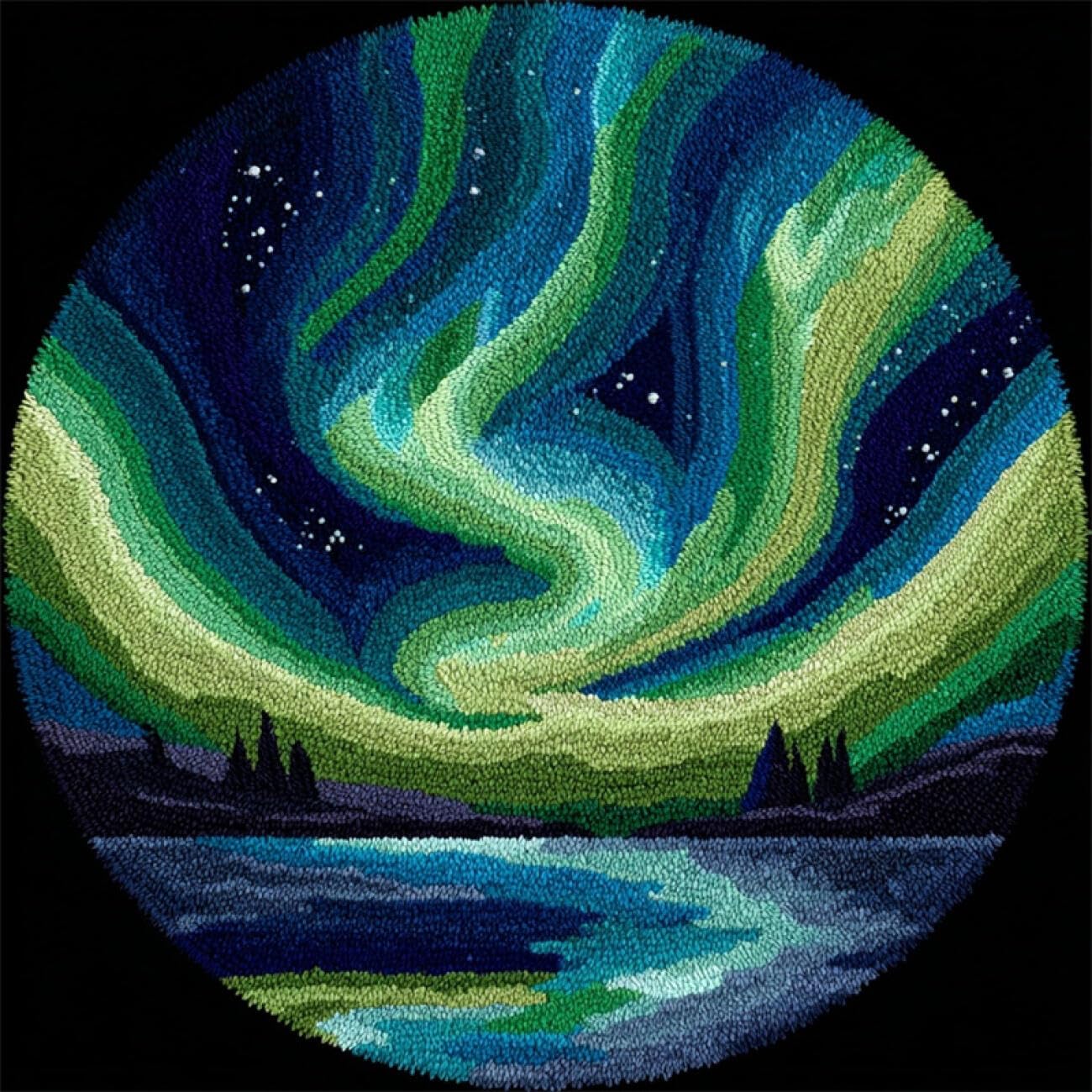 Kitquiver Latch Hook Rug Kits Fantasy Aurora 60x60cm