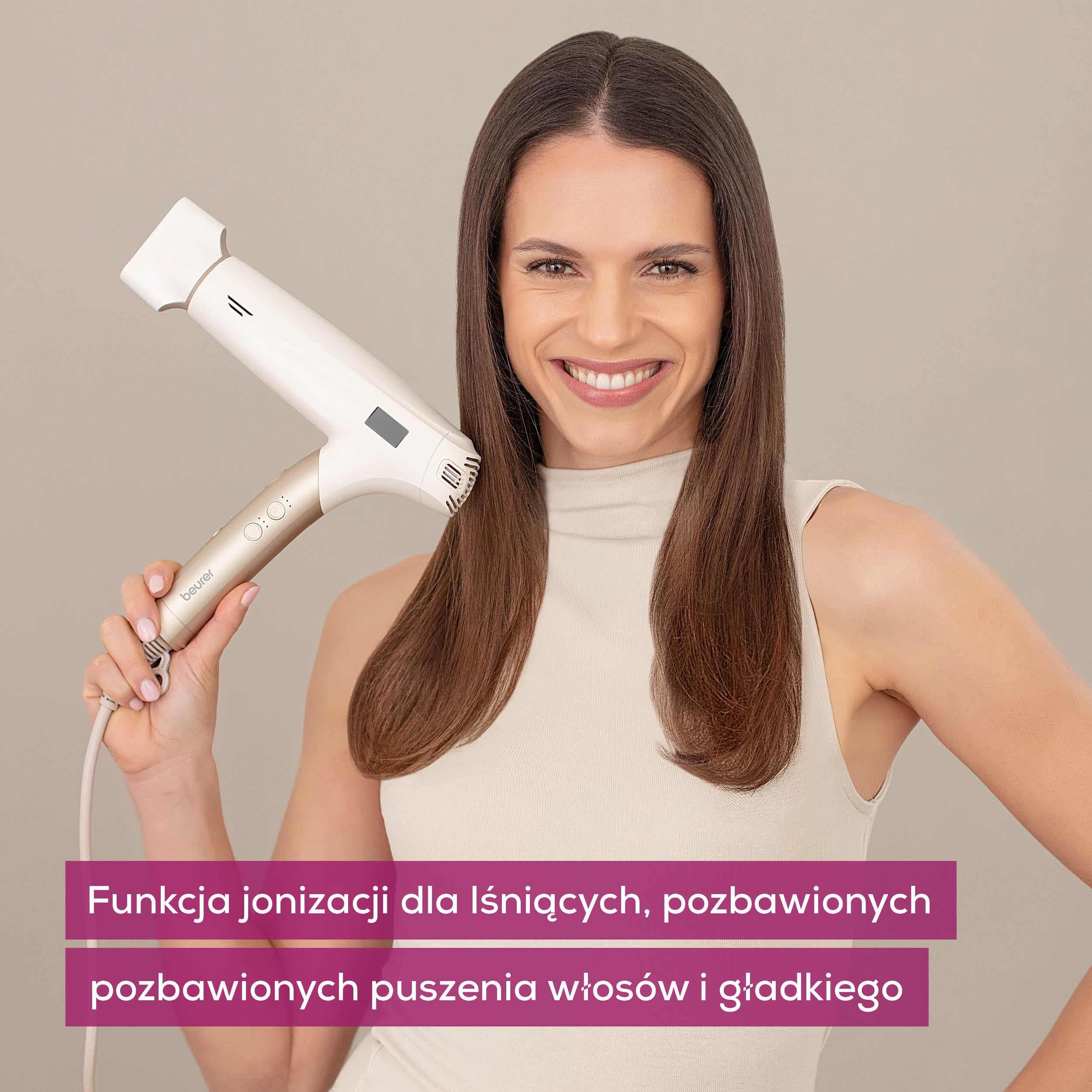 Beurer HC 150 FusionDry Pro Suszarka do włosów, ultralekka suszarka do włosów z wydajnym silnikiem cyfrowym, ergonomiczna, składana rączka idealna w podróży, w tym 4 akcesoria do stylizacji