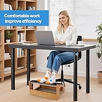 Vista 3 de Reposapiés ergonómico, taburete reposapiés de 4 alturas ajustables, reposapiés debajo del escritorio, cojines suaves, reposapiés de oficina, mejora
