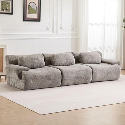 Miniatura 13 de Juego de sofás modulares sin hueso de 79.6 pulgadas para sala de estar, sofá modular en una caja, sofá moderno de espuma viscoelástica, sofás