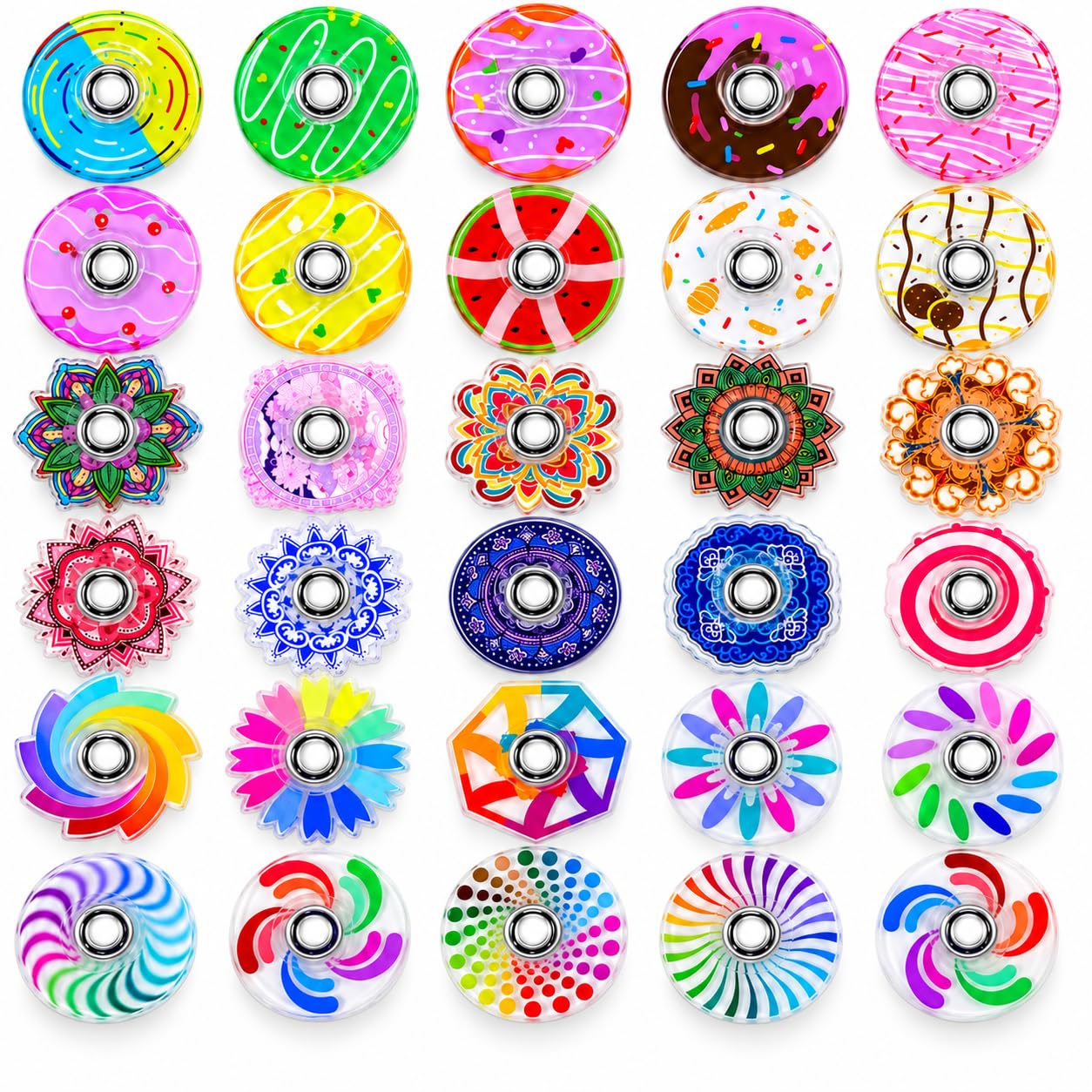 YiXuanFan 30 Pack Party Bag Fillers for Kids, Colourful Fidget Toys & Finger Spinners, Kids Party Favours, Pass the Parcel Prizes, Lucky Dip Prizes, Classroom Rewards & Small Gifts for Boys and Girls