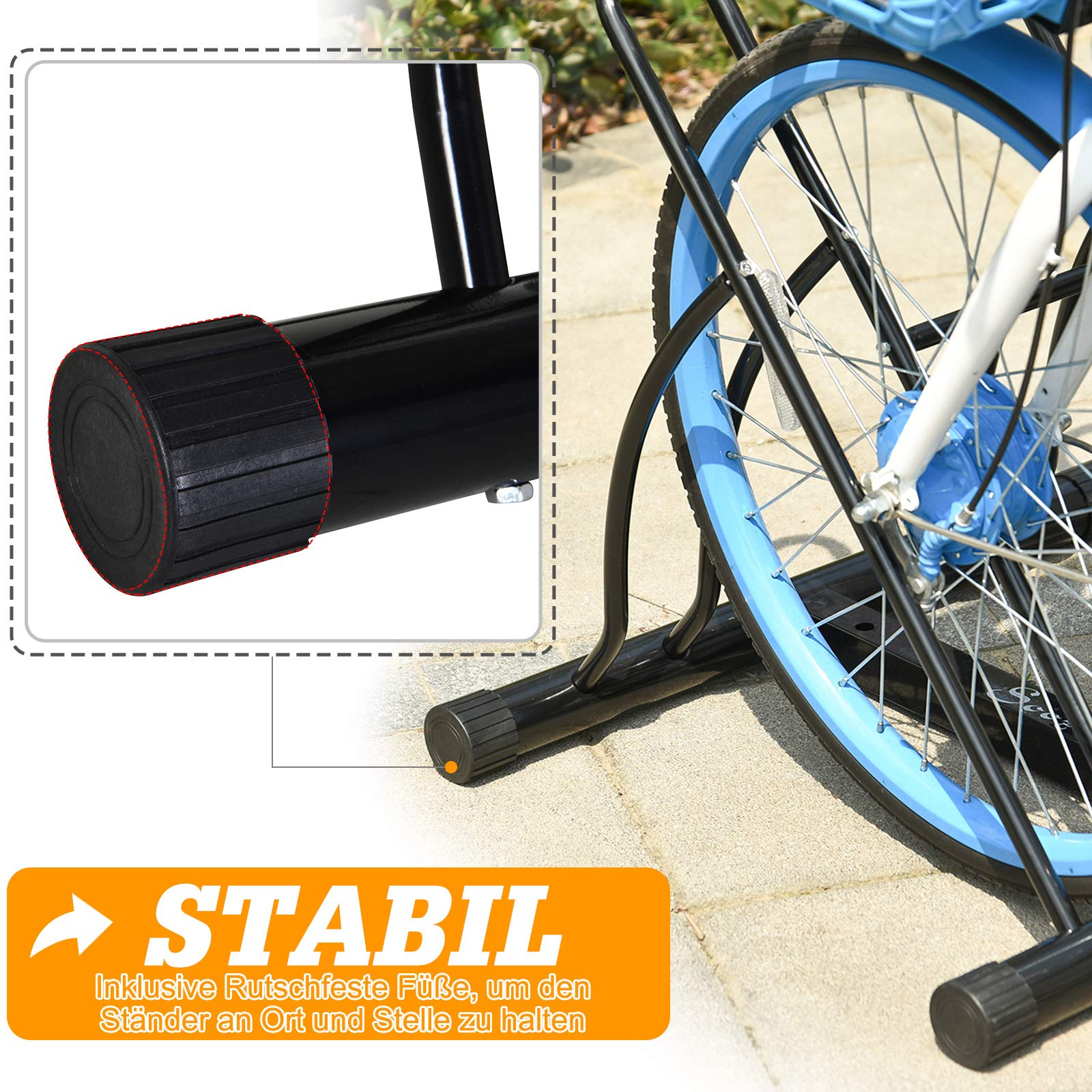 HOMCOM Fahrradständer Montageständer Metall 60 x 54 x 57 Schwarz