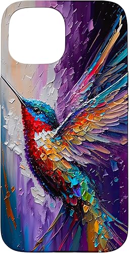 Miniatura 10 de iPhone 13 Bird Colorido Pintura al óleo Estilo Colibrí Caso
