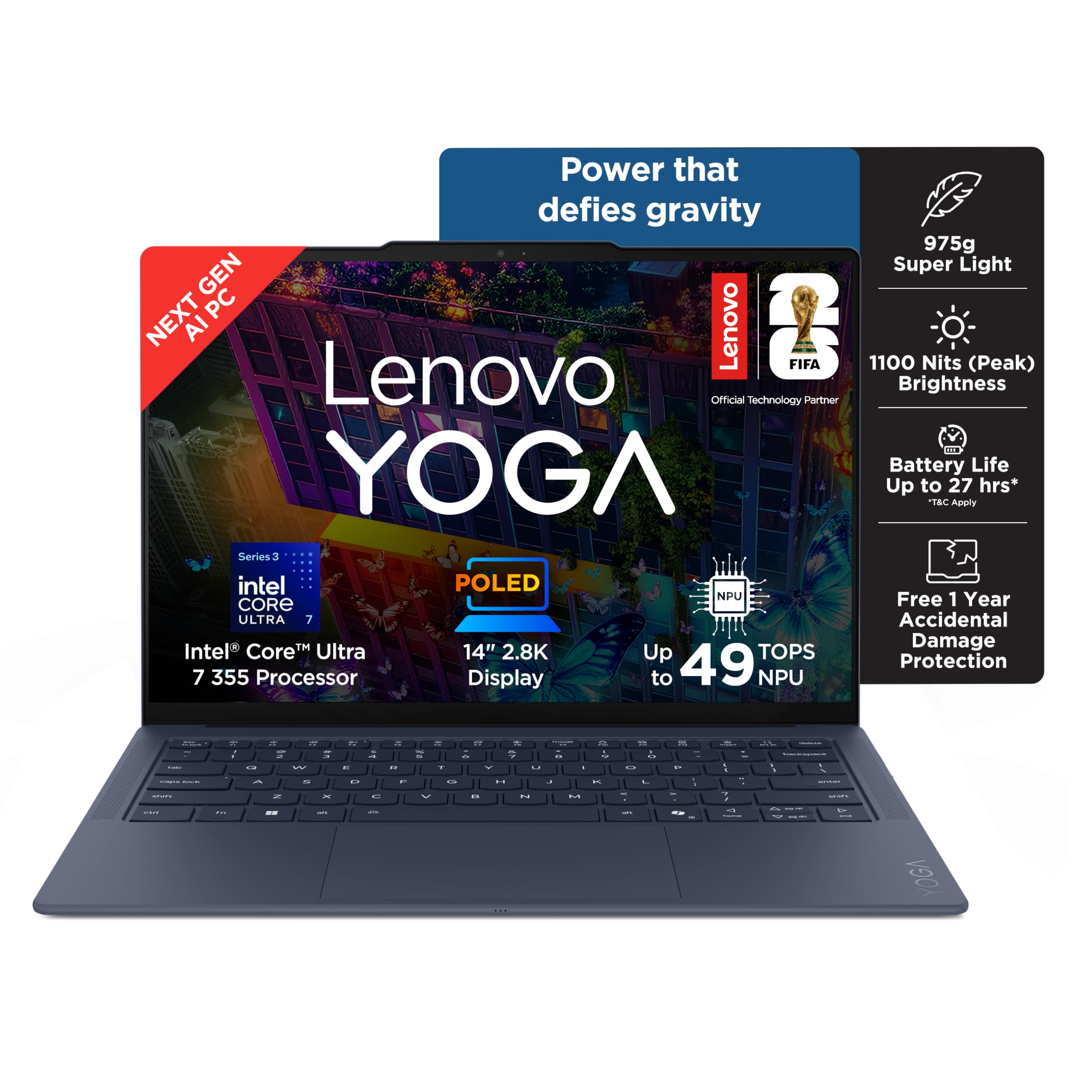 Y2K タグ付未使用06-07 INTEL FIGO 7番NIKE away M Lenovo Yoga Slim 7 FIFA World Cup 26 Edition Intel Evo Core Ultra