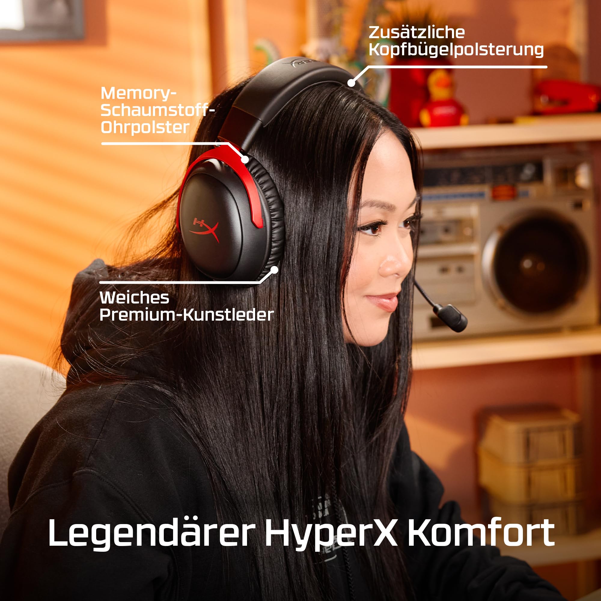 HyperX Cloud III S Wireless Gaming Headset mit bis zu 120 Std. Akkulaufzeit | Gaming & Streaming, 2,4 GHz & Bluetooth, Memory-Schaumstoff, Klare Sprach-Chats, Geräteübergreifende Nutzung