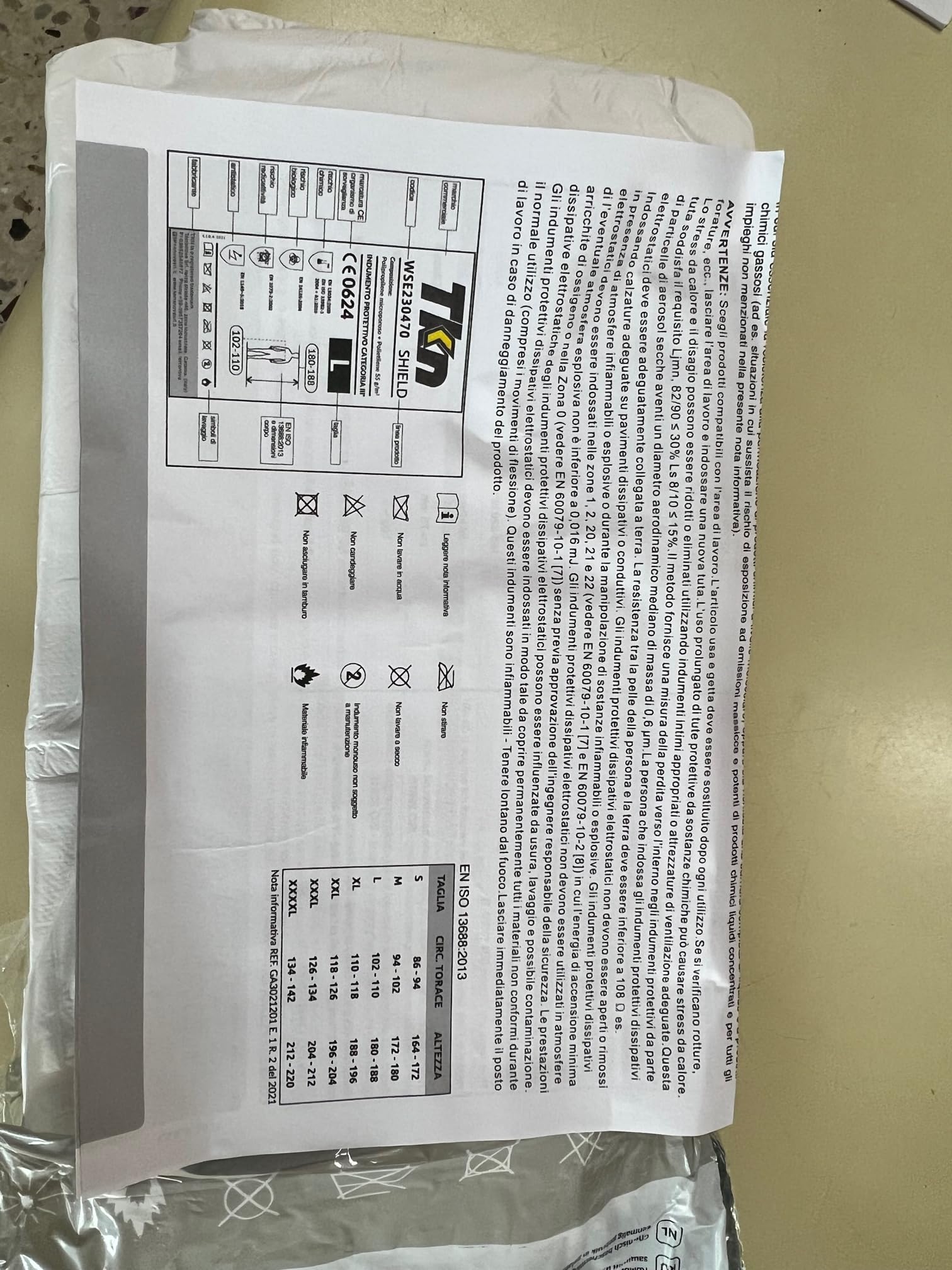 W.S.E. 10 piezas Mono protector de productos químicos con capucha, categoría III, tipo 5-B y 6-B, resistente y ligero, M-L-XL-XXL-XXXL , blanco, 10 (XXXL)