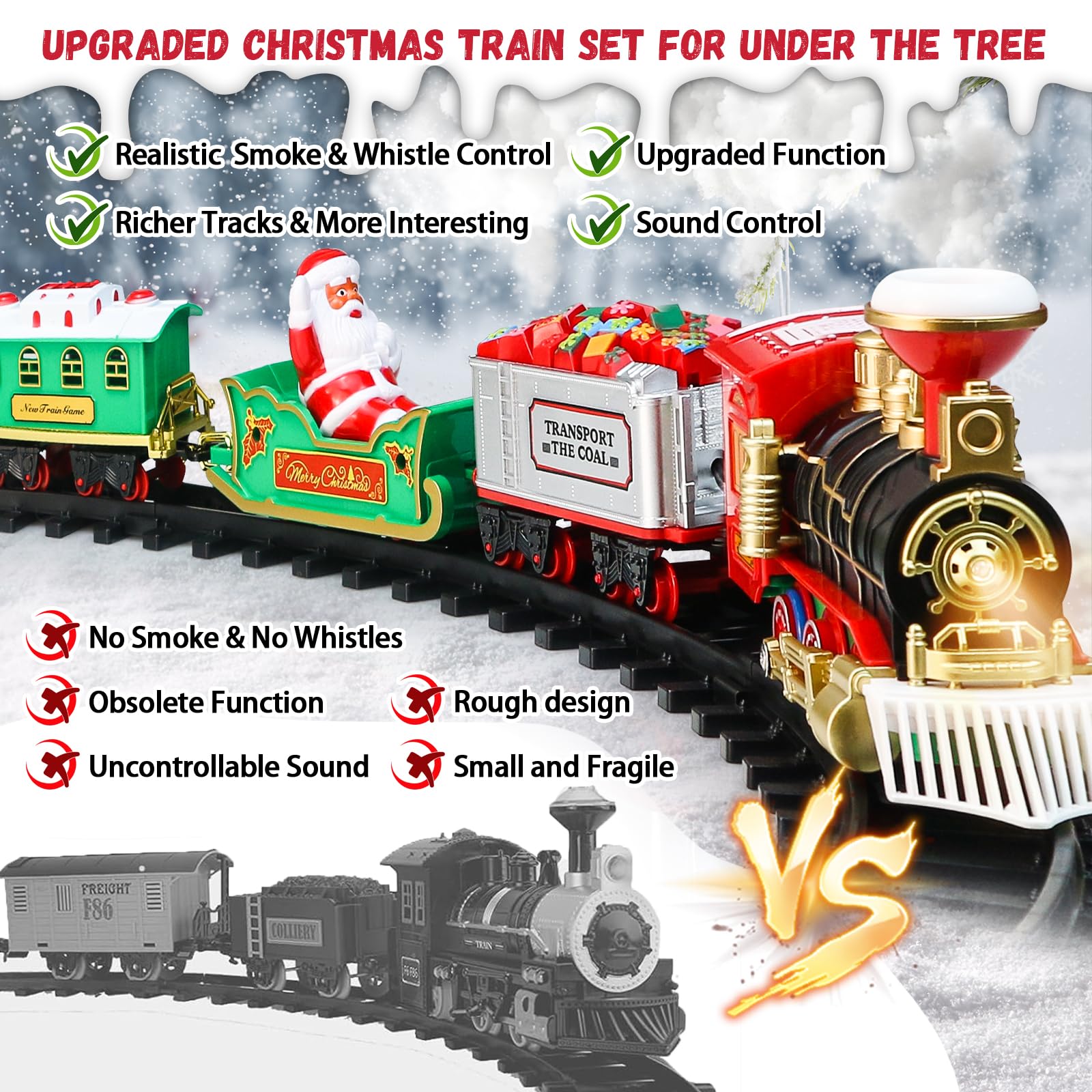 Amazon | クリスマストレーンセット - クリスマスツリーの下に電車の