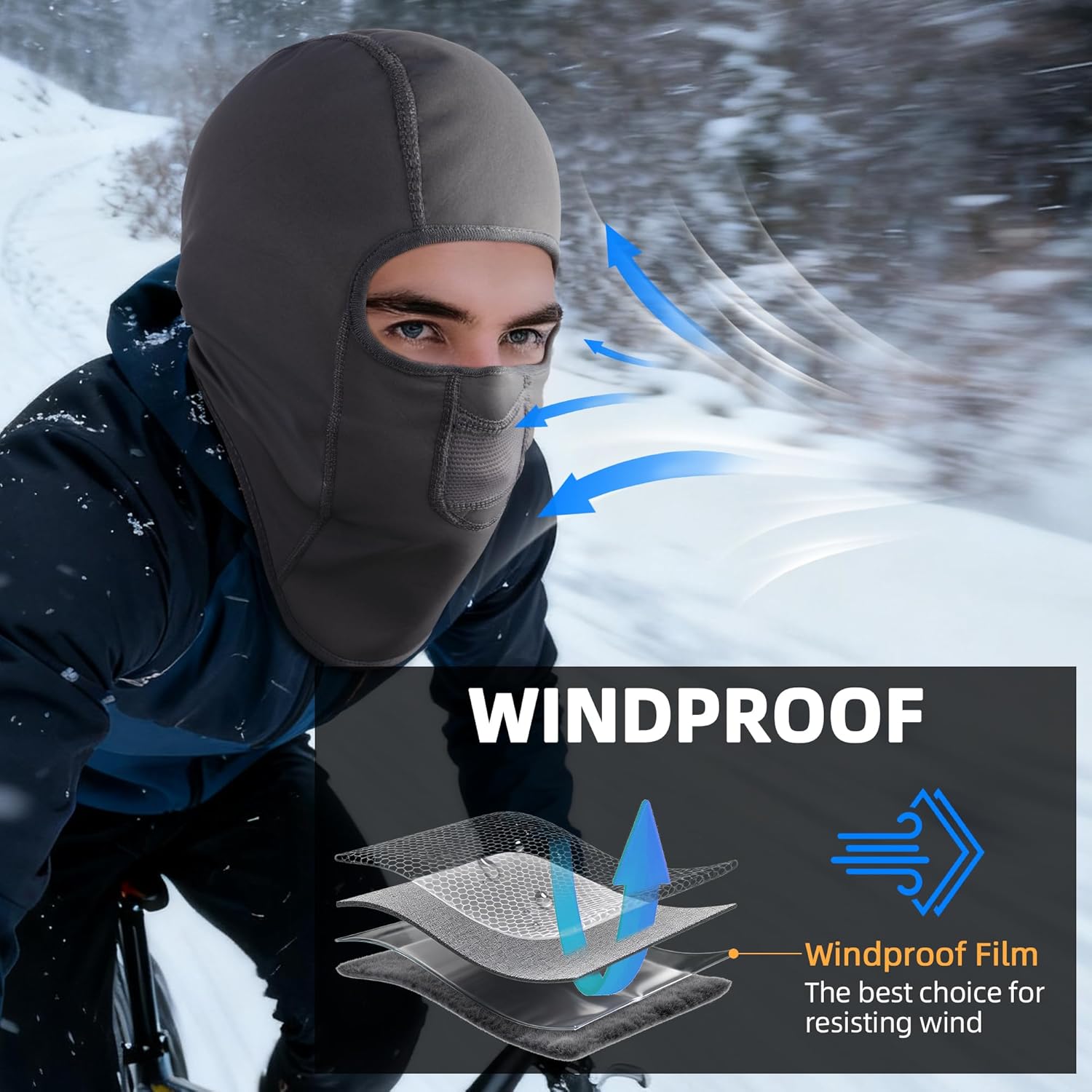 Balaclava Face Mask Windproof and Waterproof Ski Mask for Men Women Warm Breathable Face Cover for Cold Weather - Image 4