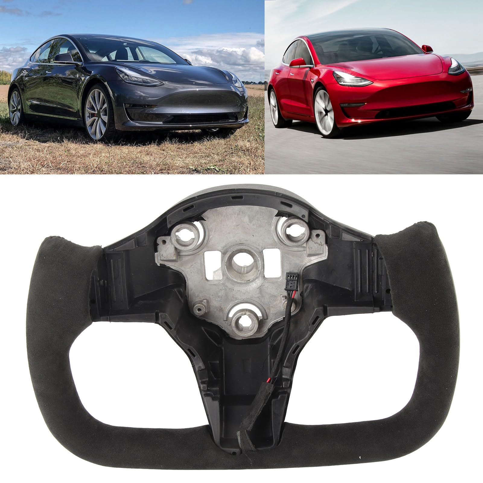 Volante con Forcella in Pelle Scamosciata con Finiture in Fibra di Carbonio, Perfetto per Y 2018+, Migliora la Tua Esperienza di Guida
