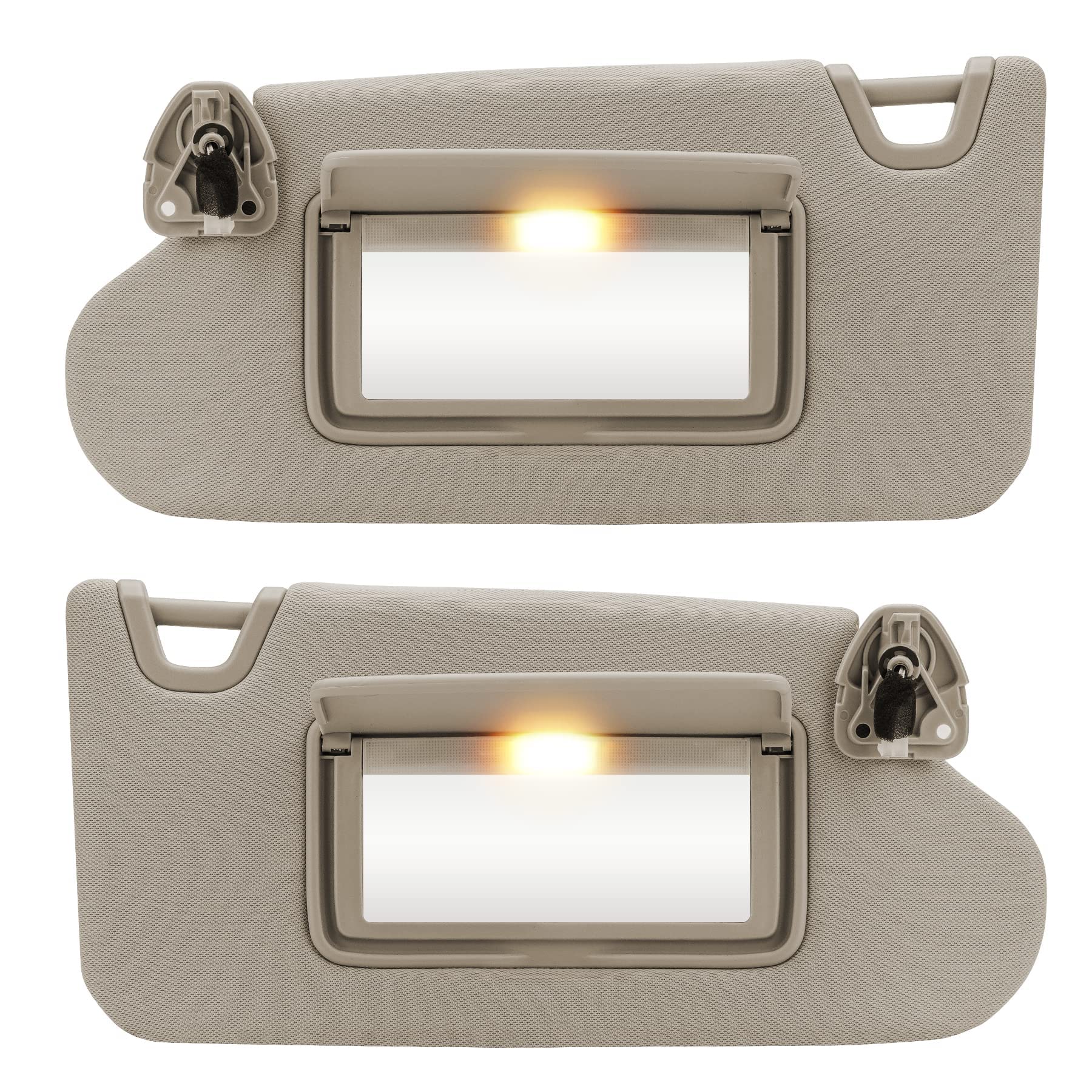 TadaMark Left Driver & Right Passenger Side Sun Visor for Nissan Altima 2013 2014 2015 2016 2017 2018 Beige with Light Without Sunroof Replace # 96400-3TA2A 96401-3TA2A (1 Pair)