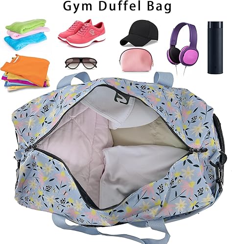 Vista 7 de WOLT Bolsa de viaje Bolsas de fin de semana para mujer, bolsa de transporte para artículos personales de 40 litros con bolsillo para ropa húmeda