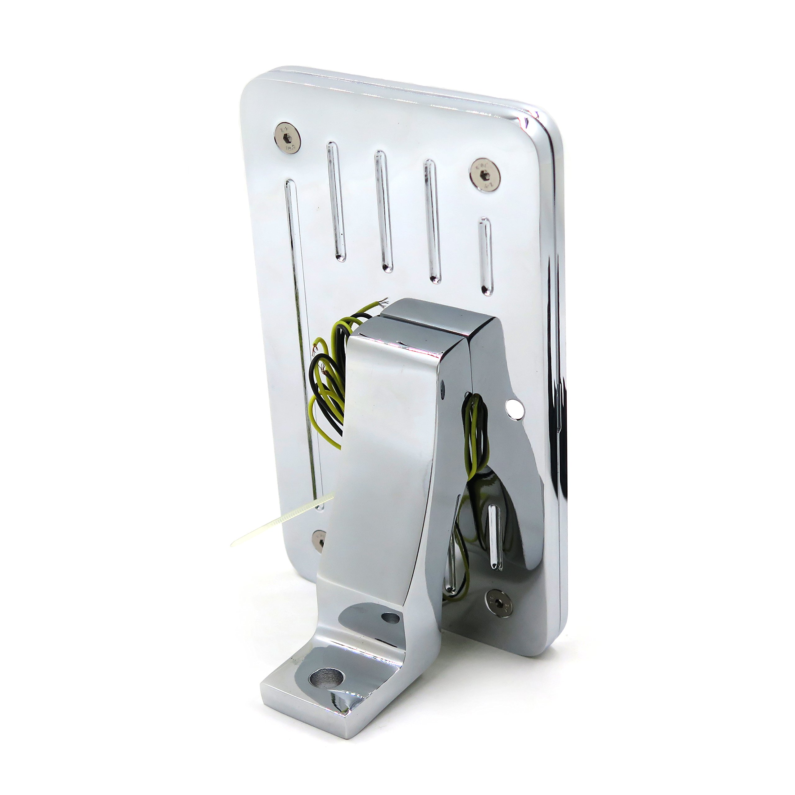 HTTMT MT358-CD-LED Chrome Side Mount License Plate Frame Bracket w/LED Light Compatible with Kawasaki Ninja ZX Suzuki GSXR 600 750 1000 Hayabusa Suzuki Katana TL1000