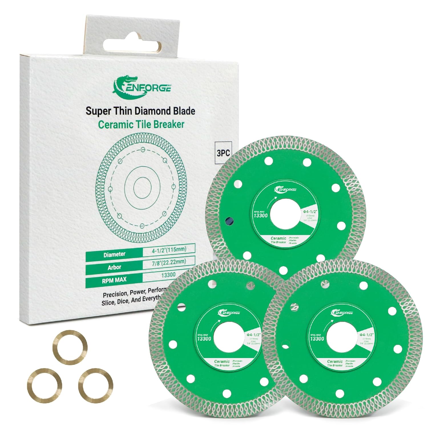 5 inch Segmented Diamond Blade, Diamond Cutting Wheel for Angle Grinder Stone, Diamond Blade for Angle Grinder, 5" Stone Blade for Cutting Concrete Granite Masonry Brick (3-Pack)
