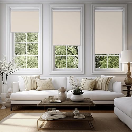 Miniatura 2 de BERISSA Persianas enrollables opacas para ventanas, sin cordón, con protección UV, ahorro de energía, oscurecimiento de habitación, persianas para