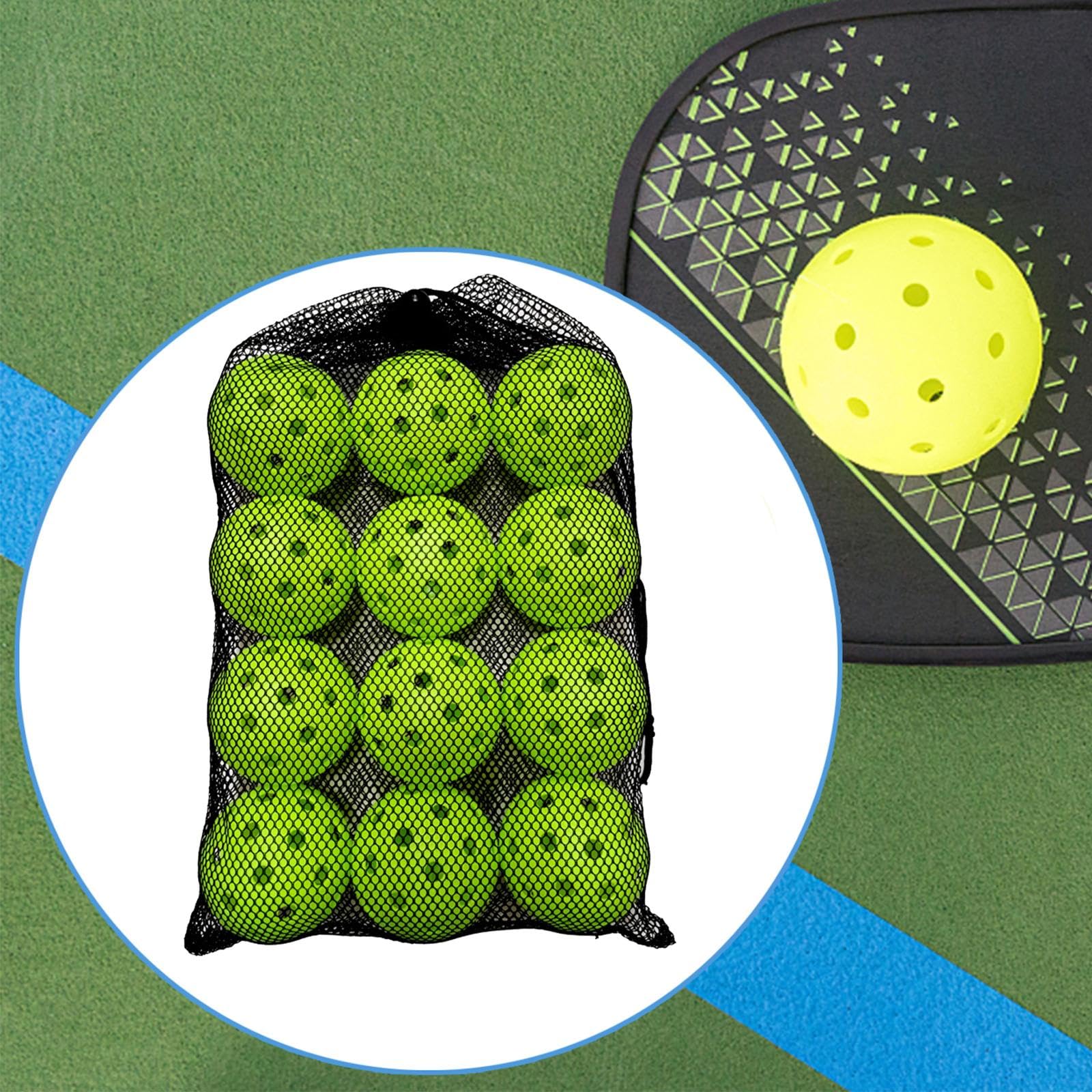 Palline da pickleball per allenamento e competizioni standard, 12 pezzi, per interni ed esterni, raccordi durevoli, livelli di abilità