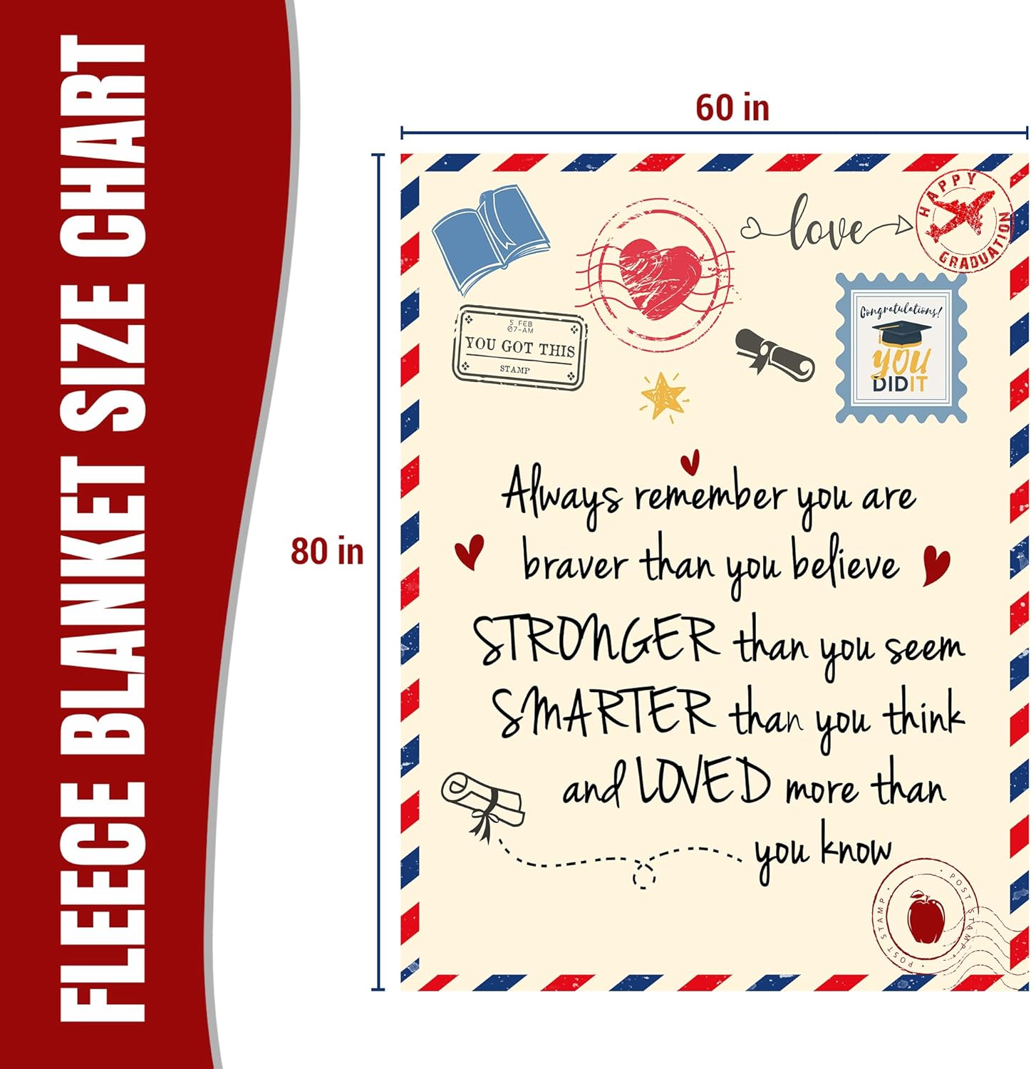 WRAPIX 2026 Graduation Gifts for Women Her Him - Soft Fleece Throw Blanket 60x80 in - Teacher Law School Nurse PhD Master Degree College High School Graduation Gifts for Girls Boys Women Men Christian