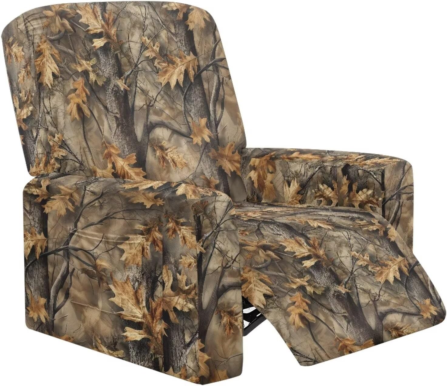 4-Pieces Camouflage Recliner Chair Covers, Non Slip Novelty Camouflage Hunting Chair Sofa Reclining Cover Slipcover Furniture Protector for Dogs Cats