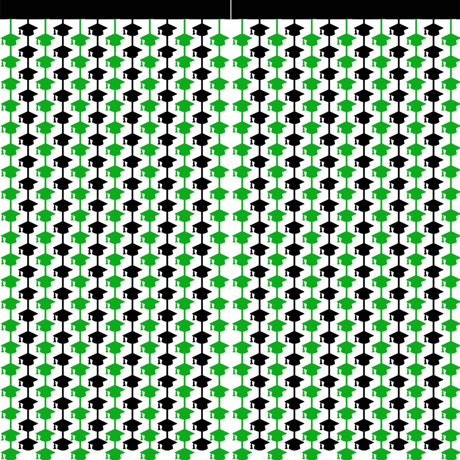 2 Pack 3.3ft x 6.6ft Graduation Cap Metallic Foil Fringe Curtain, Grad Hat Shaped Tinsel Streamers Photo Props Backdrop for College Graduation Party