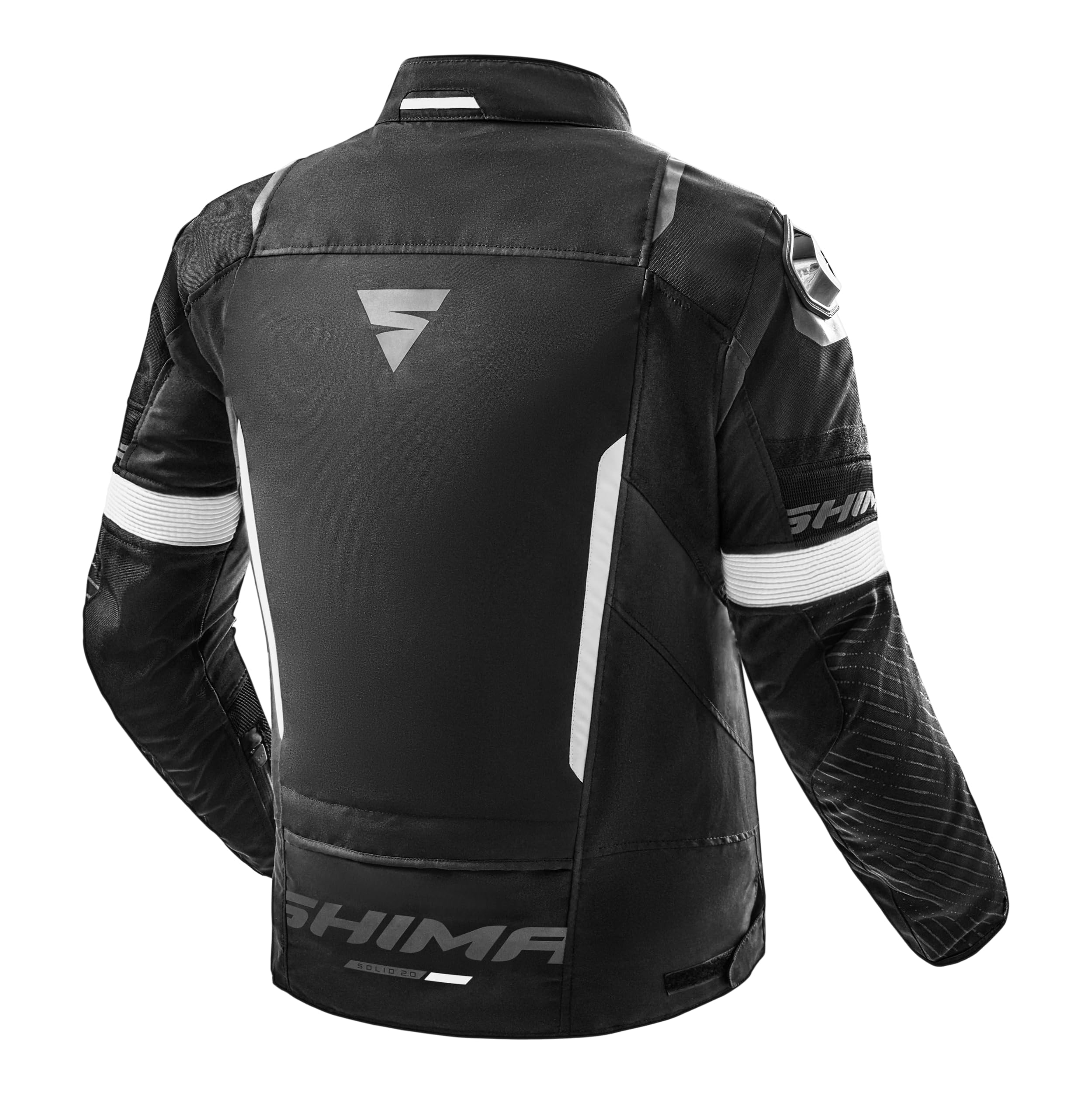 SHIMA SOLID Veste Moto Homme Homologué AIRFORCE Dorsale Blouson Armure Protecion Vestes Imperméable Textile Vetement Hiver Ete Touring Motos Aventure équipements (Hommes, Blanc, Regular, 4XL) | Ventilation optimisée