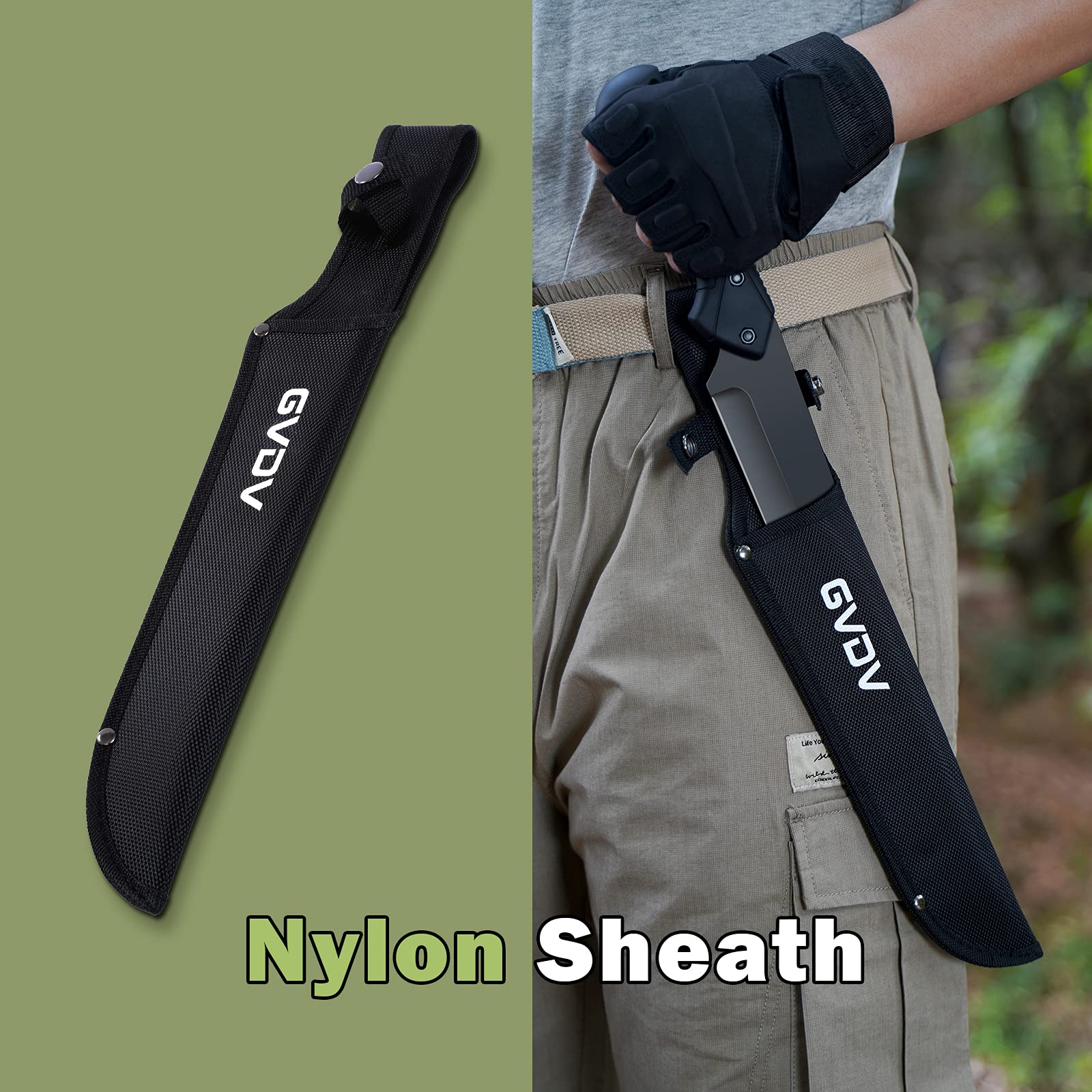 GVDV Cuchillo de Hoja Fija Tanto para Caza y Supervivencia con Funda