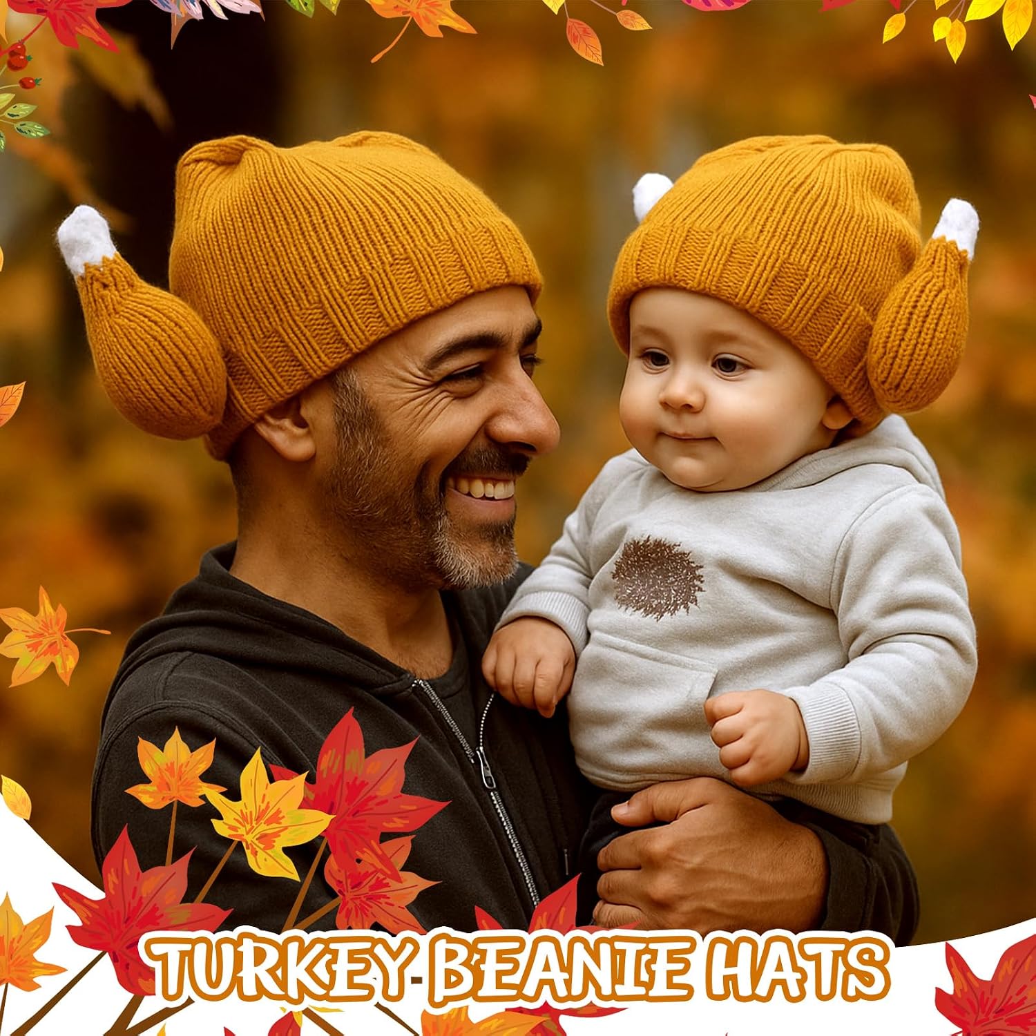 Toulite 2 Pcs Funny Thanksgiving Turkey Hats