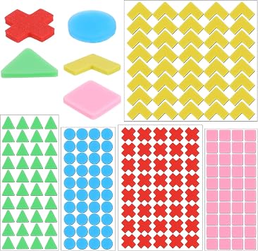 200 Pcs Bump Dots for Visually Impaired Low Vision Aids Silicone Adhesive Tactile Dots 5 Color Geometric Braille Stickers for Visually Impaired, Elderly, Blind