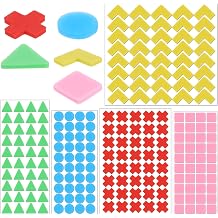 200 Pcs Bump Dots for Visually Impaired Low Vision Aids Silicone Adhesive Tactile Dots 5 Color Geometric Braille Stickers for Visually Impaired, Elderly, Blind