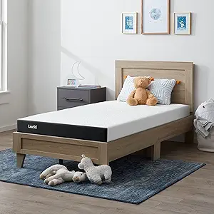 Lucid 5 Inch Memory Foam Mattress – Low Profile - Firm Feel - Infused with Bamboo Charcoal and Gel - Bed in a Box - Temperature Regulating - Breathable - Twin Size
