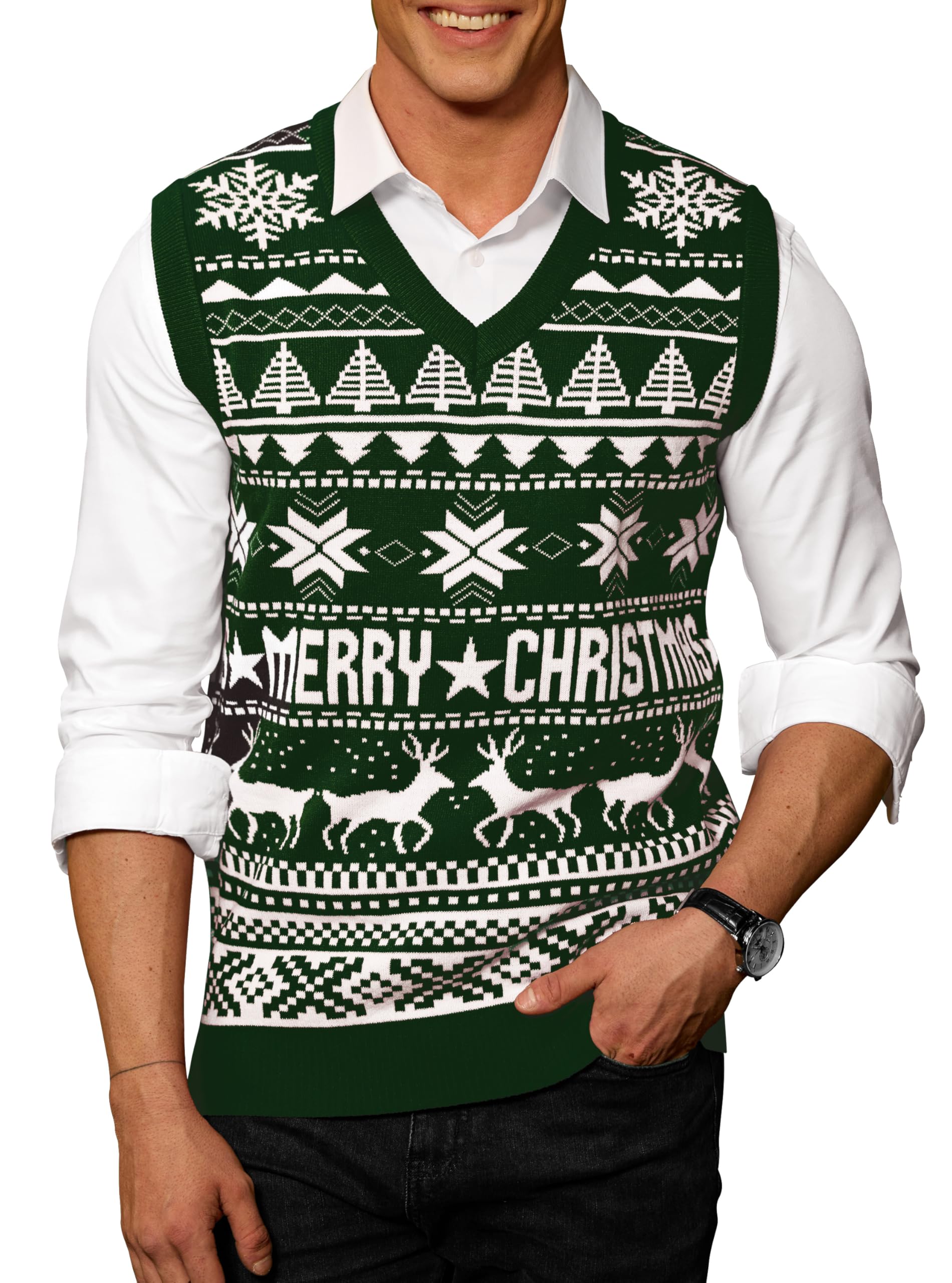 Mens Christmas T Shirt Cotton Soft Long Sleeve Holiday Funny Printed Shirts (S-XXL)-image-45