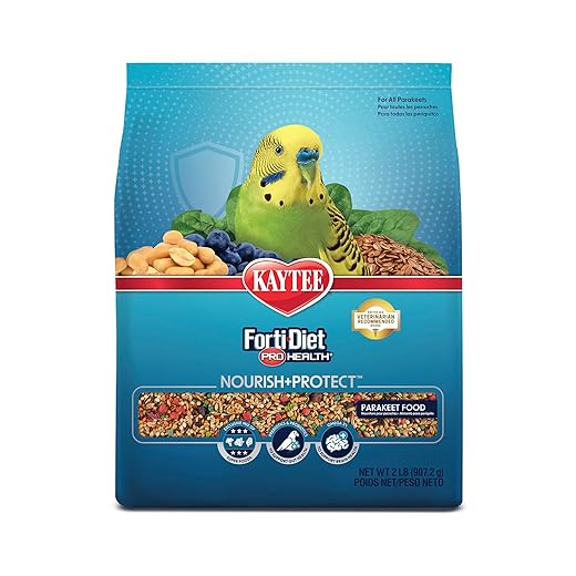 Kaytee Forti-Diet Pro Health Nourish+Protect Parakeet Food, Comprehensive Nutrition Backed by Science, Digestive Health, Immune Support, 2 pounds