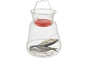 Floatable Portable Collapsible Galvanized Steel Wire Fishing Basket Fish Cage