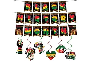 Black History Month Decorations Banner African American Festival BHM Hanging Swirls