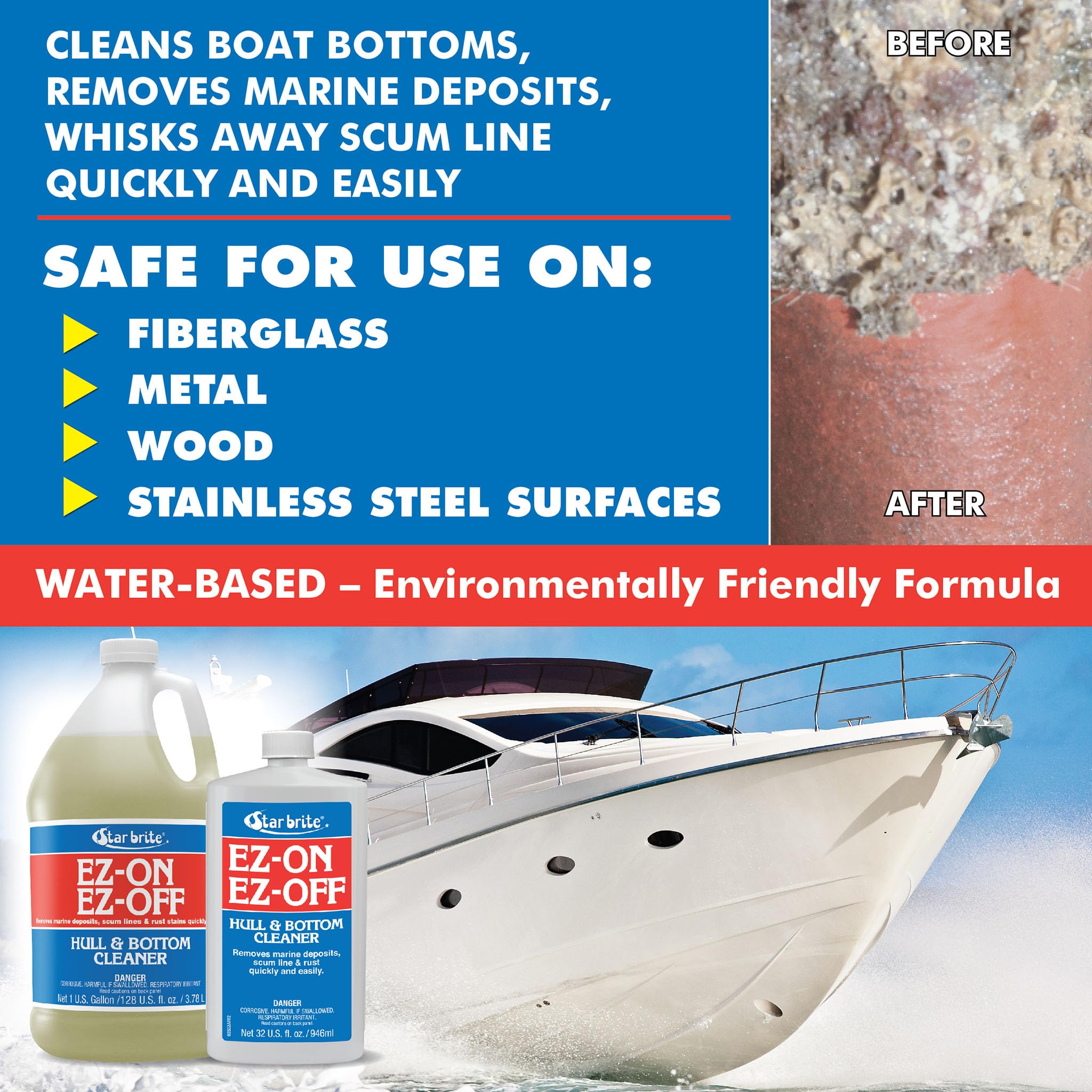 Star Brite E-Z On E-Z Off Boat Limpiador de Casco, 32 oz