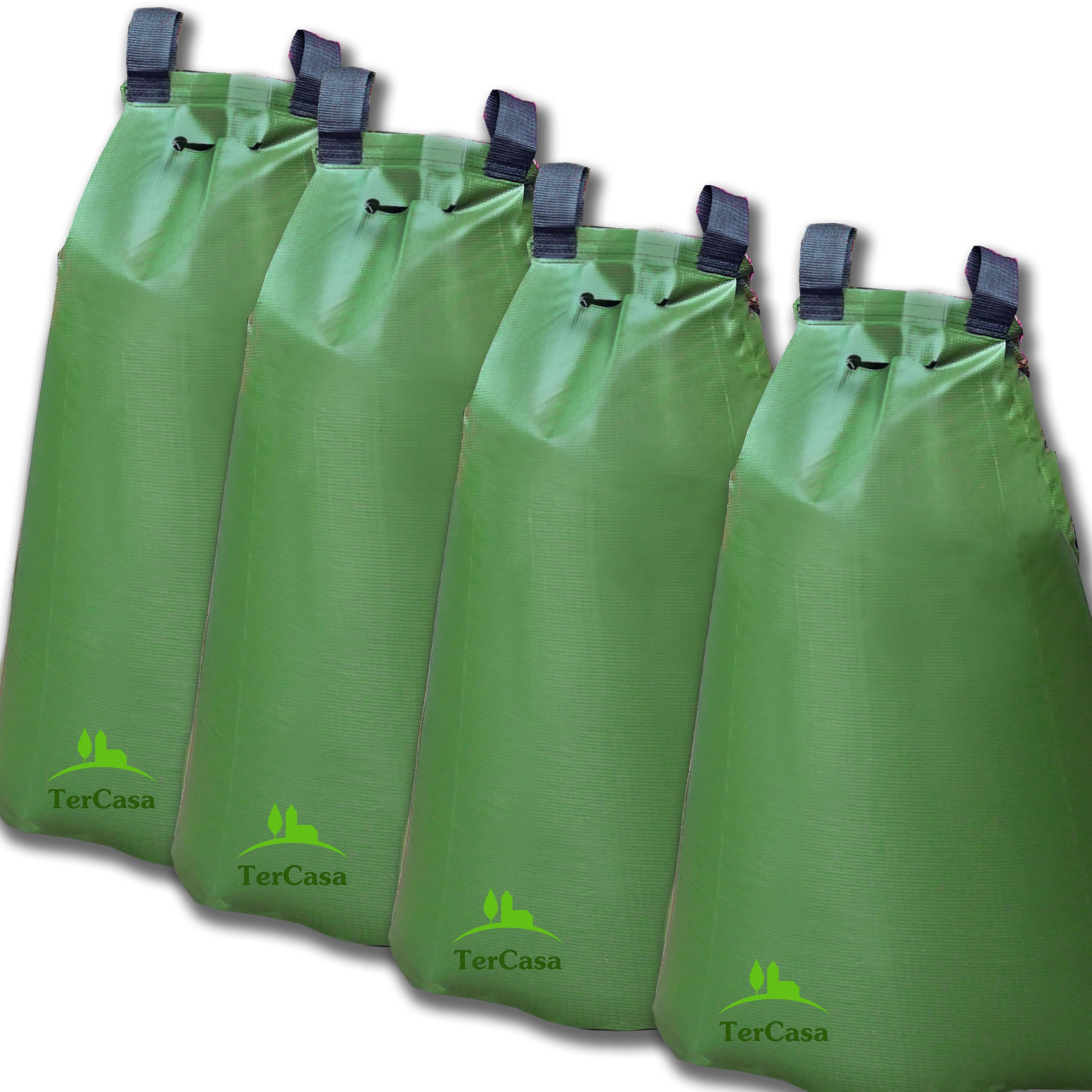998114 Kit de sac d'irrigation pour arbres 75 l, avec 4 sacs d'eau en PVC robuste, sac d'arrosage pour un arrosage en douceur pendant plus de 11 heures, sacs d'arbre avec fermeture éclair et