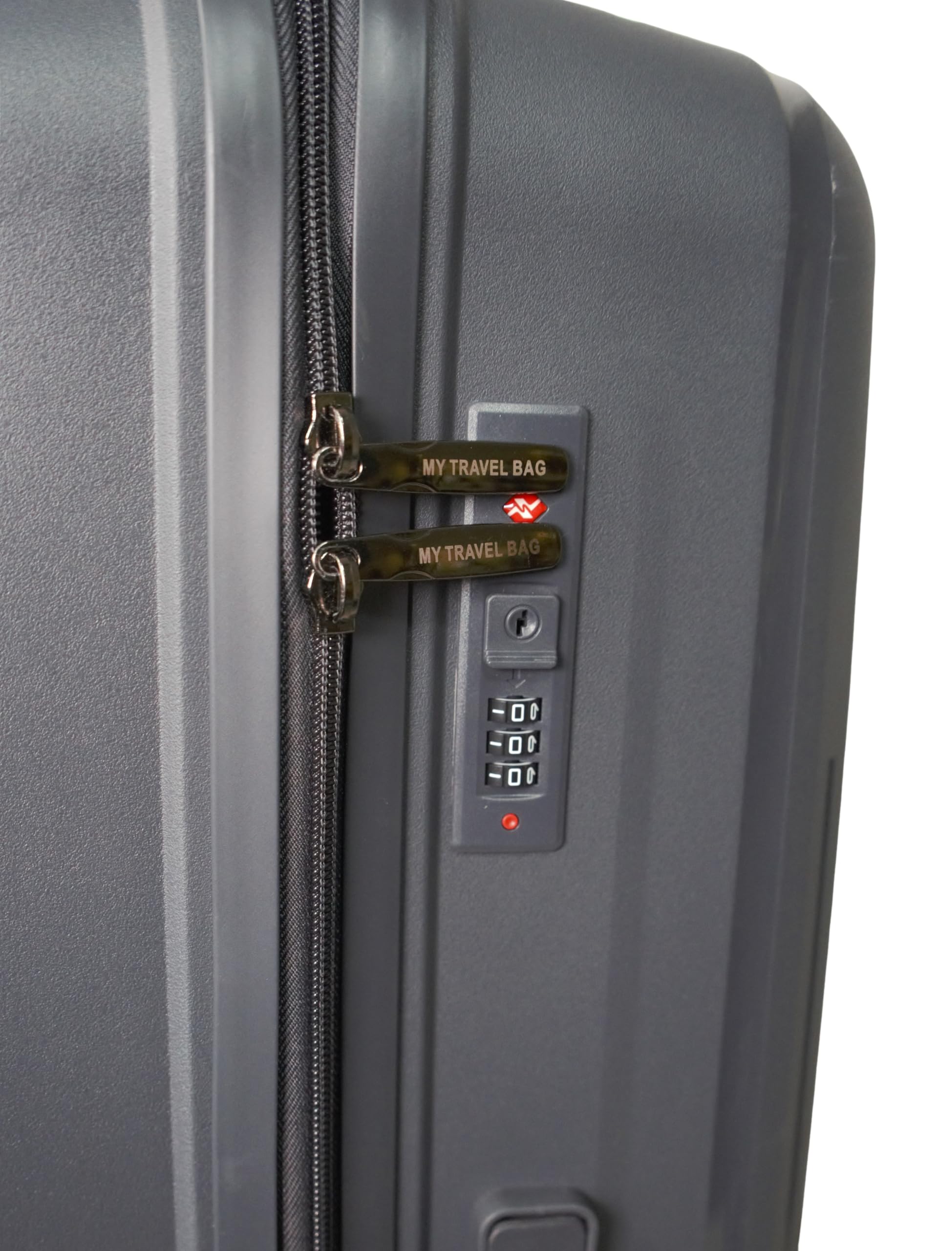 Hartschalen-Koffer Trolley Reisekoffer (Handgepäck-Mittel-Groß-Set) 4 Doppel-Rollen (Anthrazit, Großer Koffer (75cm))