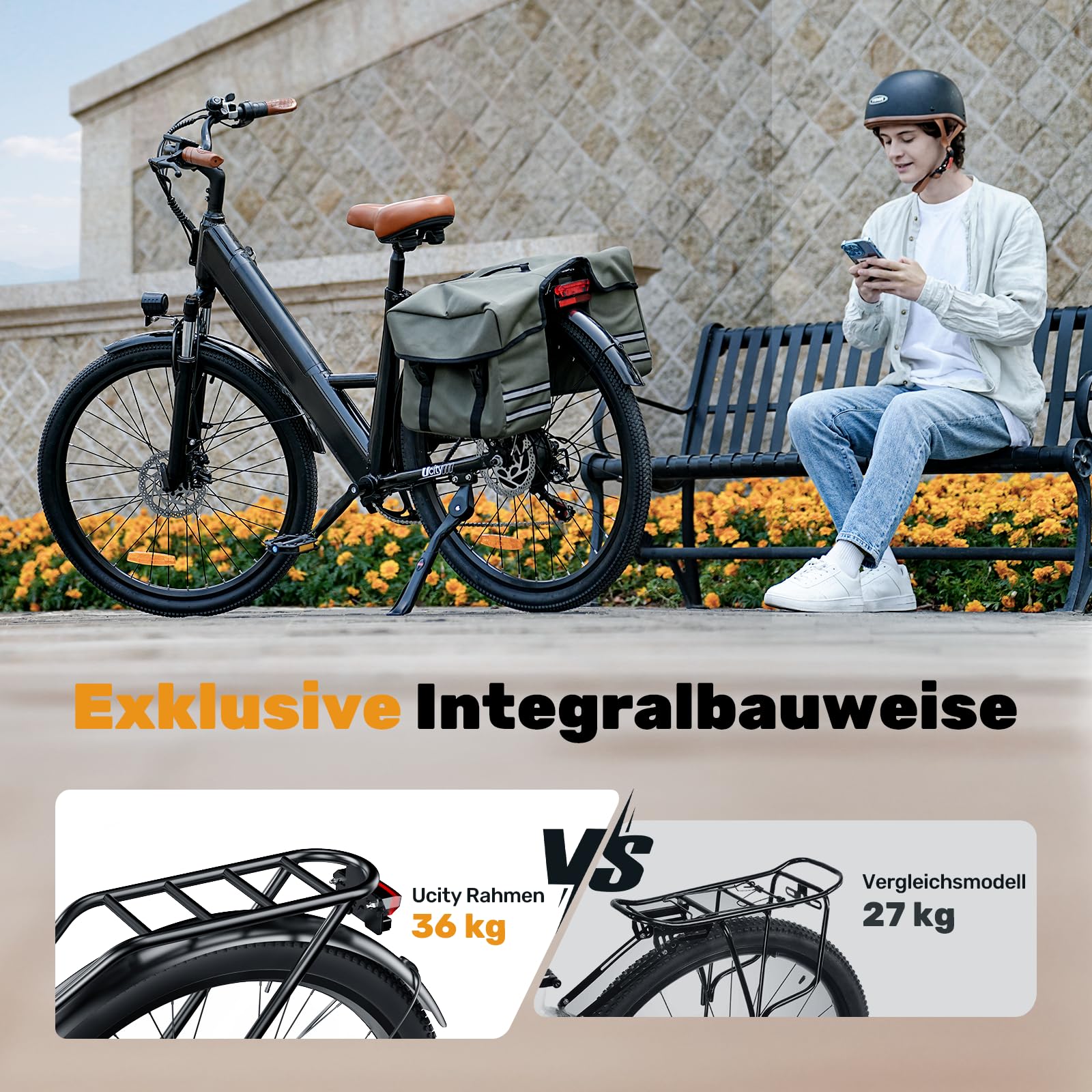 Finbike E Bike für Erwachsene, 7-Gang Elektrofahrräder mit Abnehmbar 7.8/13Ah Akku, 25 km/h,14/26 Zoll EBike für Herren Damen, Electric Bike mit Ablagen, Autolampen