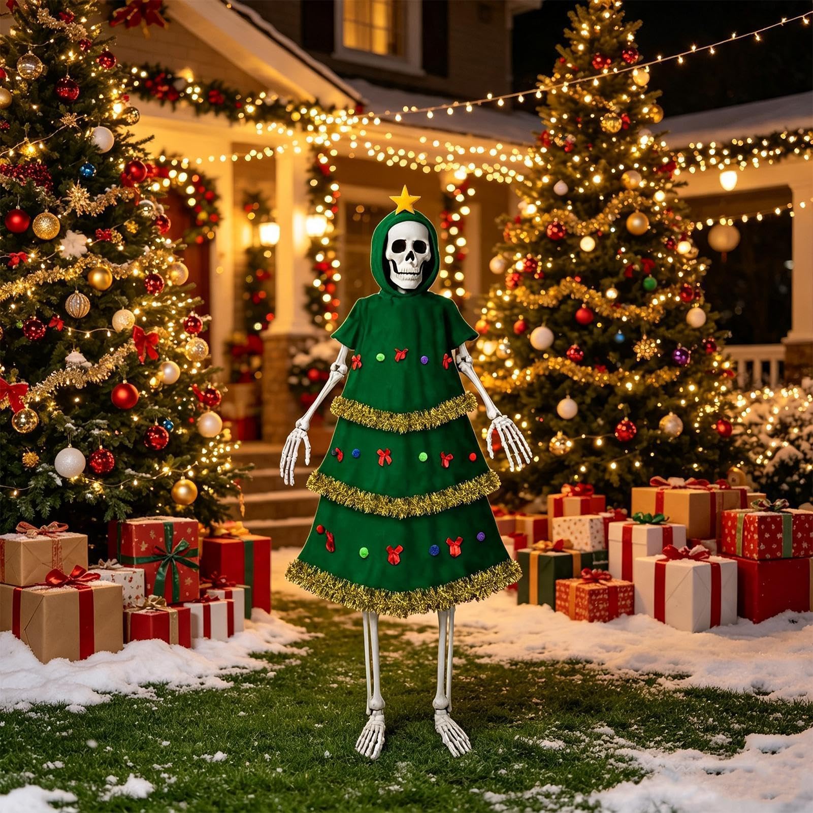 Costume da scheletro per albero di Natale - Decorazione per esterni da 8 pi