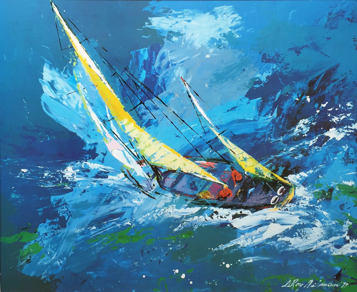 Amazon.co.jp: Leroy Neiman「Sailing」新しくカスタム額入り