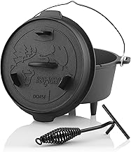 BBQ-Toro Dutch Oven Forest Series, 4.2 Litres, Pre-seasoned, Various Sizes, Cast Iron Cooking Pot, Roasting Dish with Lid