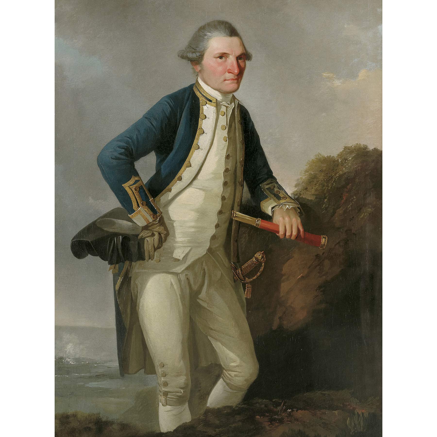 Artery8 Webber Portrait Captain James Cook Large Wall Art Poster Print Thick Paper 18X24 Inch